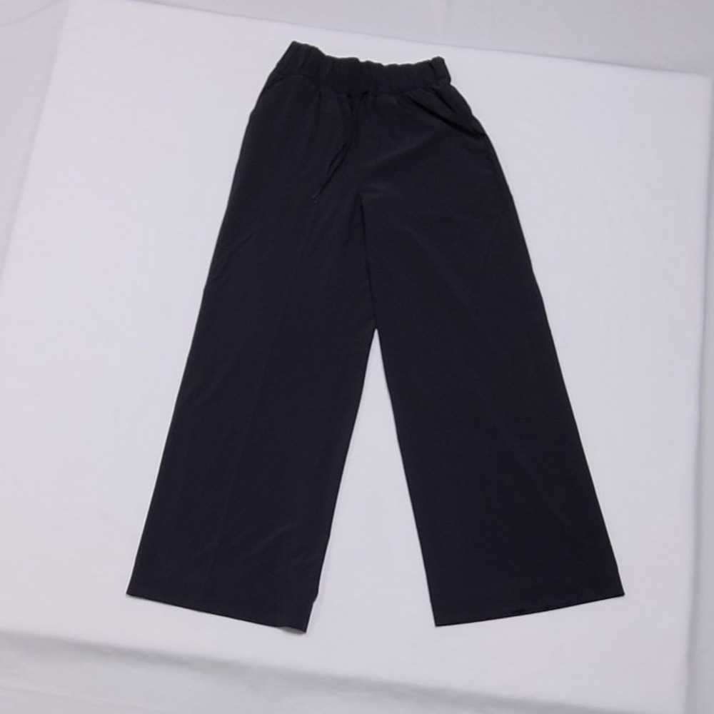 All in Motion Womens Woven Wide Leg Pants Black High Rise Small NWT Flaw